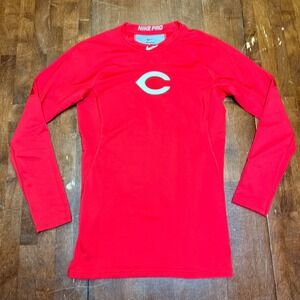 Nike Pro Compression Shirt Mens Medium Red Cincinnati Reds MLB 903551-687